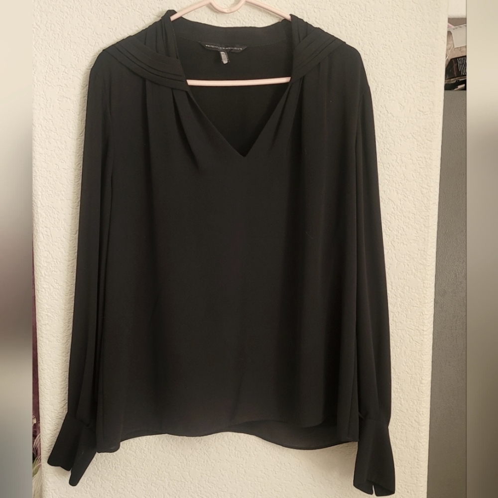 WHBM Black Long Sleeve Blouse